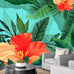 NWT Wall Murals for Bedroom Green Plants Animals Removable Wallpaper Peel and Stick Wall Stickers - 66x96 inches