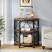 Tribesigns Half Round End Table for Living Room, 3-Tier Half Circle Side Table with Metal Frame, Industrial Half Moon Table, Half Coffee Accent Table Bedside Table for Bedroom, Brown