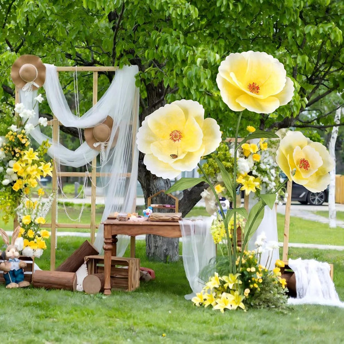 Giant Flowers for Decoration with Stand 5.9Ft Large Paper Artificial Flower