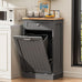 AHB 13 Gallons Tilt Out Trash Cabinet,for Kitchen Living Room, Grey