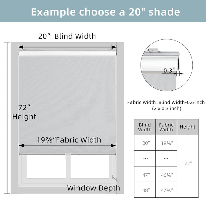 ChrisDowa Blackout Roller Shades,Cordless Blinds for Indoor Windows