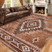 Yinhua Living Room Rug 6x9, Western Washable Rug for Bedroom, Brown