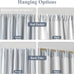 ZJDECOR Blue Striped Blackout Curtains 84 Inches Length,Back Tab Rod Pocket