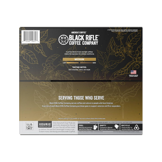 Black Rifle Coffee Medium Roast K Cup Coffee AK Espresso 50 Count