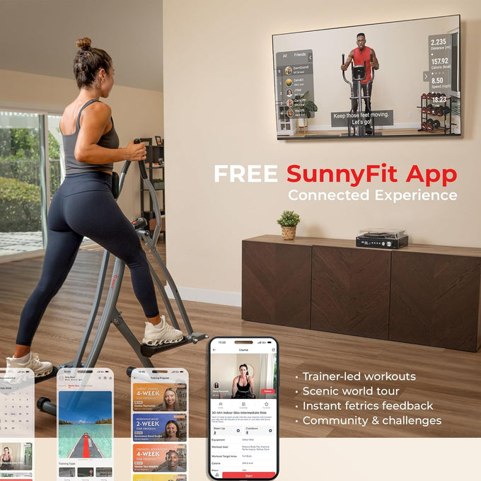 Sunny Health & Fitness Smart Air Walker Elliptical Glider Exercise Machine