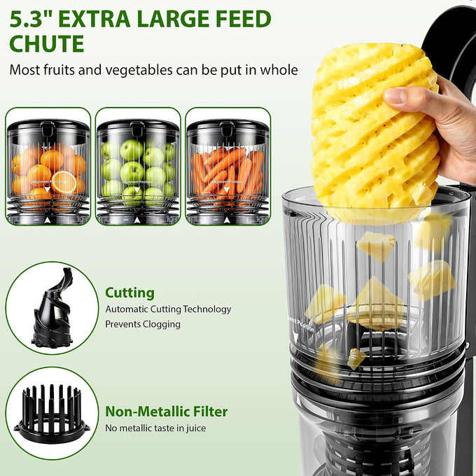 Pukomc Cold Press Juicer with Smart Display and Brushless Motor