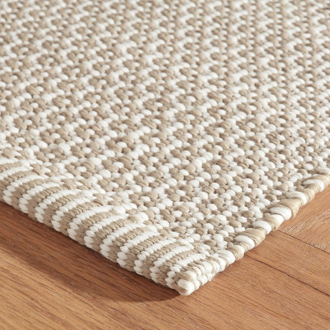 Dash & Albert Finn Khaki Geometric Handwoven Indoor/Outdoor Rug, 2'x3'