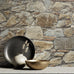 NextWall Faux Stone Wall Rustic Prepasted Wallpaper (Toffee & Ivory)