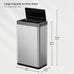 EKO Mirage X 80 Liter / 21.1 Gallons Motion Sensor Trash Can or Recycling Bin, Automatic Large Kitchen Trash Can Touchless, Stainless Steel