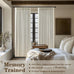 IVAPUPU Natural Pinch Pleated 100% Blackout Linen Curtains 90 Inch Length