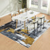 VK·LIVING Machine Washable Rug 6'x9' Abstract Washable Area Rugs for Living Room Non Slip Rugs for Bedroom Modern Woven Boho Rug Soft Carpet for Kitchen, Dining (Gold Brushstroke)