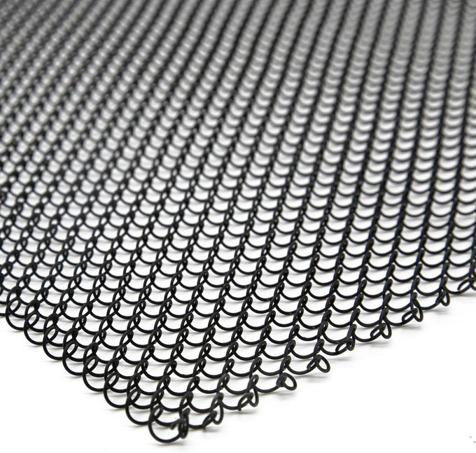 LegendFlame Fireplace Mesh Screen Curtain 19” High, Two 24" Wide Panels, Black Matte, SP62-19