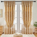 NAPEARL Luxury Jacquard Curtains and a Valance for Living Room, Dining Room Curtains & Drapes with Layer, Set of 2 Panels with Lining Satins (Gloden, W52 x L84)