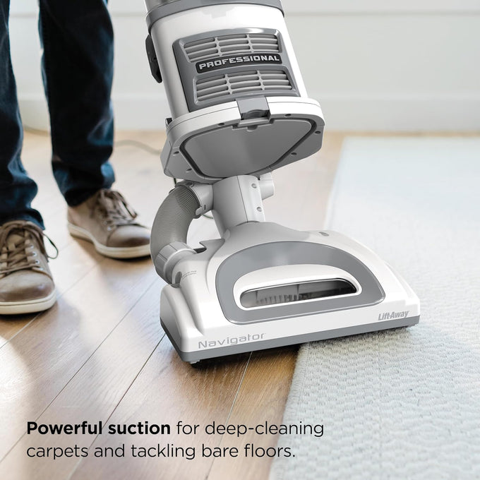 Shark Navigator Lift-Away Vacuum, HEPA, Pet Hair, White/Silver, NV356E