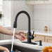 FORIOUS Black Touchless Kitchen Faucet with Soap Dispenser, Hands-Free