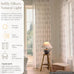 DrapePalette - Linen Blend Pinch Pleated Curtains 96 Inches Long for Living Room, Bedroom, Dining Room, Light Filtering Curtains 2 Panels Set, Modern Floral Printed Design, Beige White, 30" W x 96" L