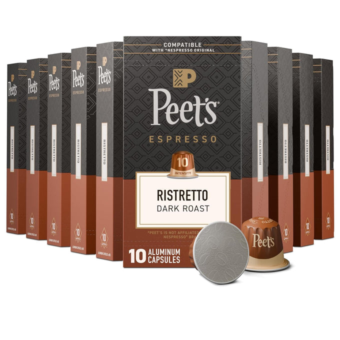 Peet's Coffee Espresso Capsules, Dark Roast, Ristretto, 100 Count