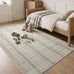YIHOUSE 5x7 Beige Ivory Distressed Plaid Area Rug for Living Room