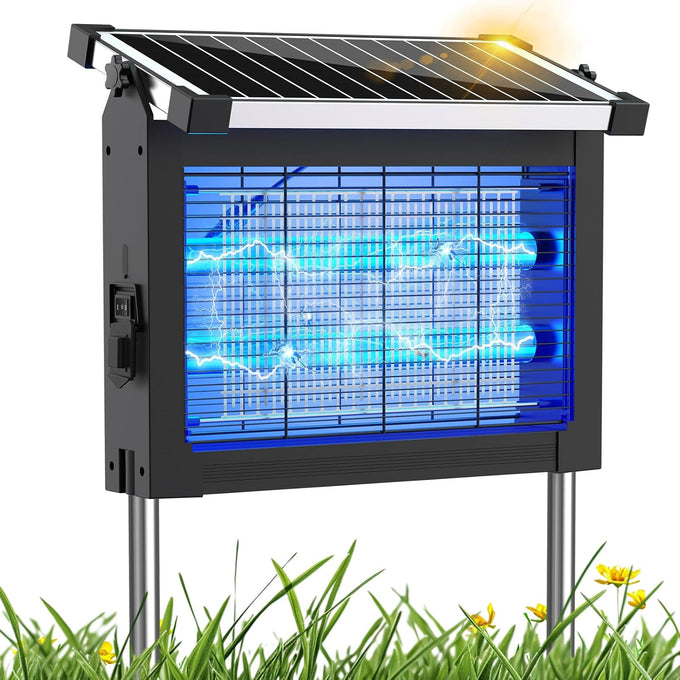 Solar Bug Zapper Outdoor, Mosquito Zapper 4500V Cordless Waterproof
