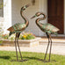 Shorayn Metal Heron Garden Statue Life-Size Crane Set Indoor Yard Decor Handmade Gift