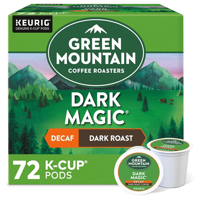 Green Mountain Coffee Dark Magic Decaf Keurig Single-Serve K-Cup pods, Dark Roast Coffee, 72 Count