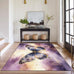 Purple Gold Celestial Butterfly 5'x7' Area Rugs for Living Room Mat