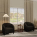 GarveeHome Accent Chair Living Room Chairs Barrel Boucle Chairs Comfy Armchairs for Bedroom Reading Room Reception Chairs(Black)