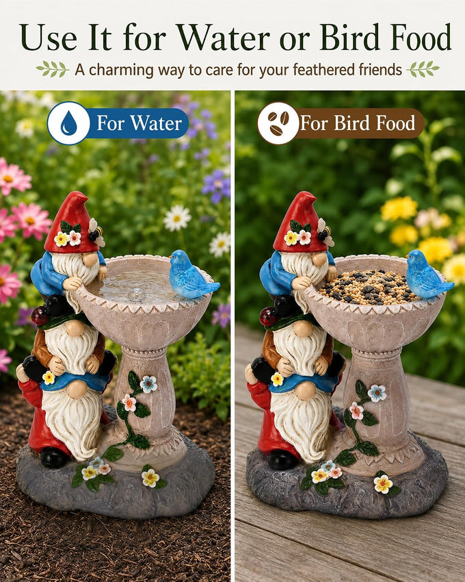 Nacome Solar Garden Gnome Statue: Funny Triple Stacked Figurine Decor