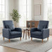 COLAMY Mid-Century Modern Accent Chair, Fabric Upholstered Living Room Chair with Back Pillow & Solid Wood Legs, Comfy Armchair for Living Room, Bedroom, Single Sofa, Beige