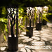 4Pack Solar Pathway Lights Outdoor, Landscape Lighting Dust to Dawn Solar Lights for Garden Decor, Metal Path Lights Solar Powered for Yard Lawn Patio Walkway Warm Yellow
