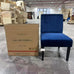 STHOUYN Mordern Velvet Armless Accent Chair Decorative Slipper Chair Vanity Chair for Bedroom Desk, Corner Side Chair Living Room Furniture (1, Navy Blue)