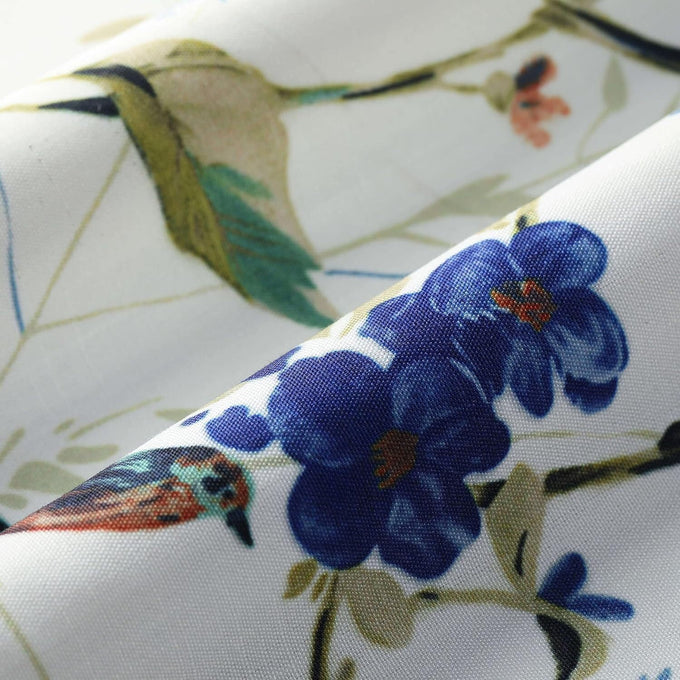 Leeva Bedroom Curtains 84 Inch Length 2 Panels Set, Farmhouse Cute Bird Patterned Living Room Curtains, Grommet Linen Look Light Blocking Window Treatments for Living Room, 42 x 84, Blue