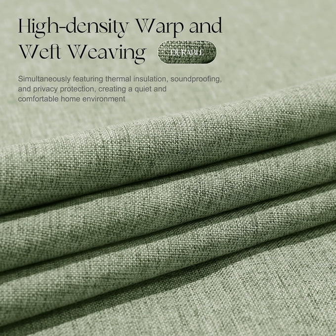 Etherealveil 100% Blackout Pinch Pleated Linen Curtains 2 Panels 52“x102”