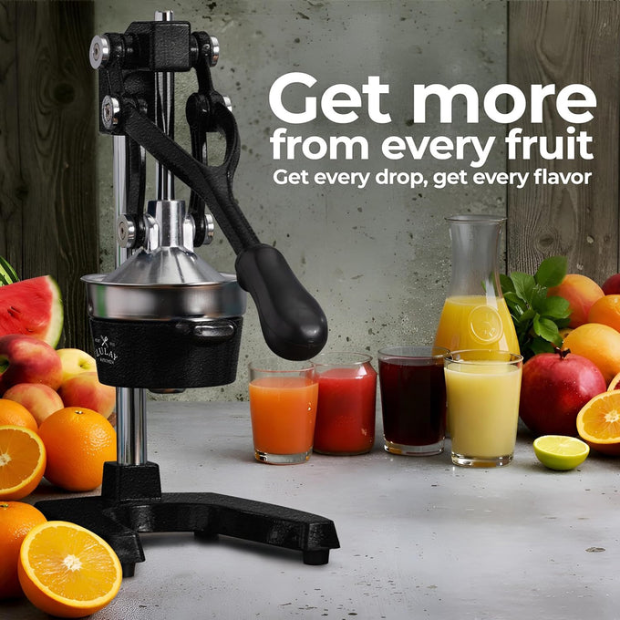 Zulay Kitchen Cast Iron Juicer, Orange Manual Juicer, Citrus Press, Black