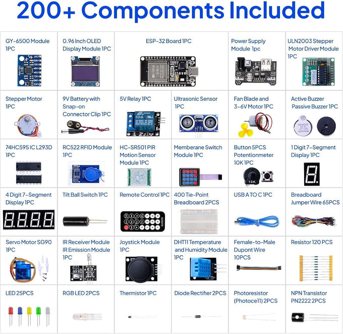 ELEGOO ESP-32 Super Starter Kit with Tutorial Compatible with Arduino IDE