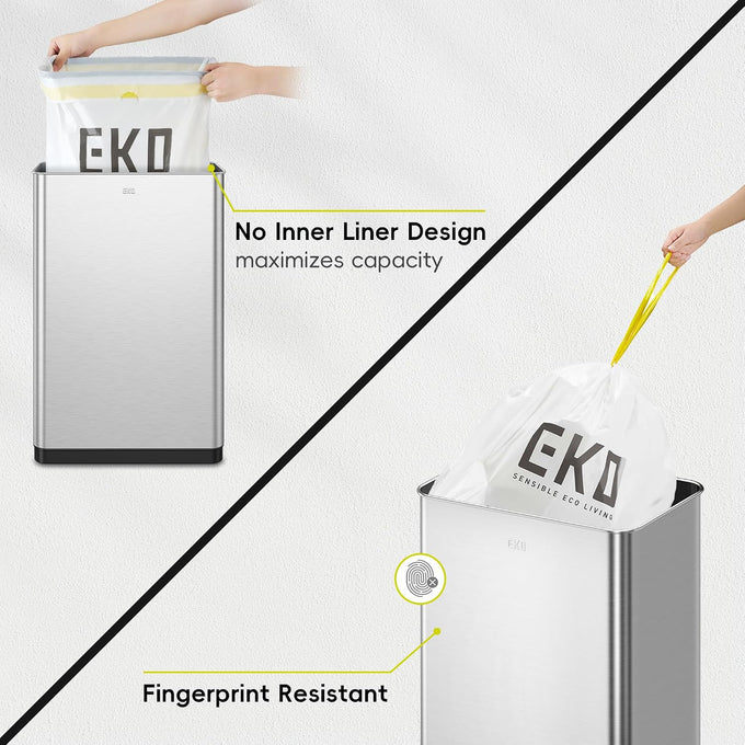 EKO Mirage X 80 Liter / 21.1 Gallons Motion Sensor Trash Can or Recycling Bin, Automatic Large Kitchen Trash Can Touchless, Stainless Steel