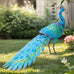 31" L Metal Peacock Garden Statue,Handcrafted Outdoor Yard Art