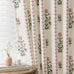 Floral Pinch Pleated Linen Curtains,Blue & Beige White,40" W x 96" L