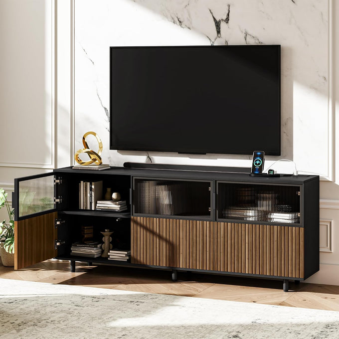 59" Modern Acrylic TV Stand, TV Table Media Console Fits 70in TV