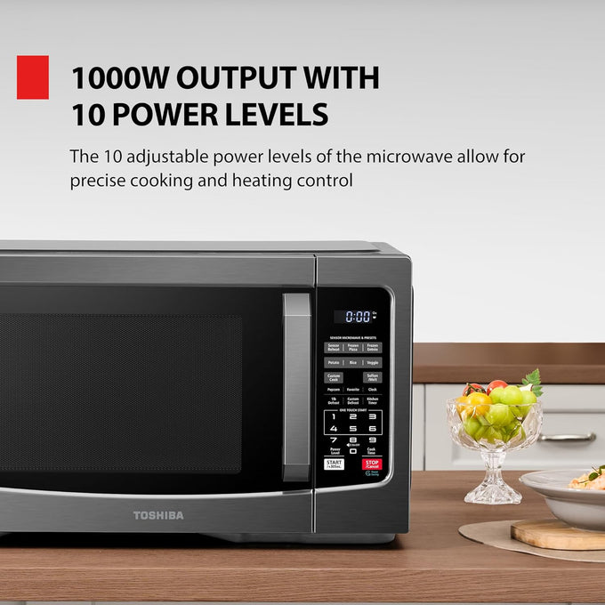 TOSHIBA Countertop Microwave Oven, 1.2 Cu.Ft, 1000W, Black