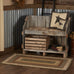 VHC Brands Kettle Grove Primitive Jute Black Striped Accent Rug Rectangle w/Floor Pad 24"x36"