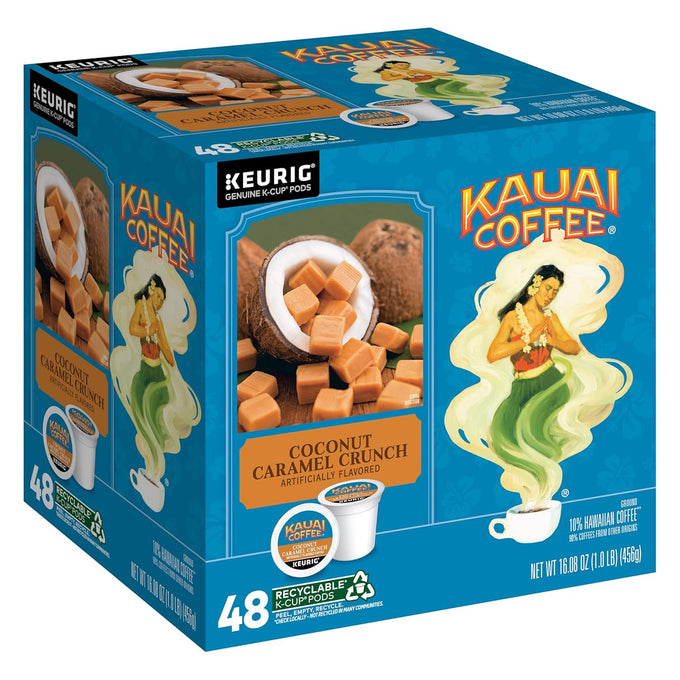Kauai Coffee K-Cup Pods - Coconut Caramel Crunch, 48 K-Cup Pods