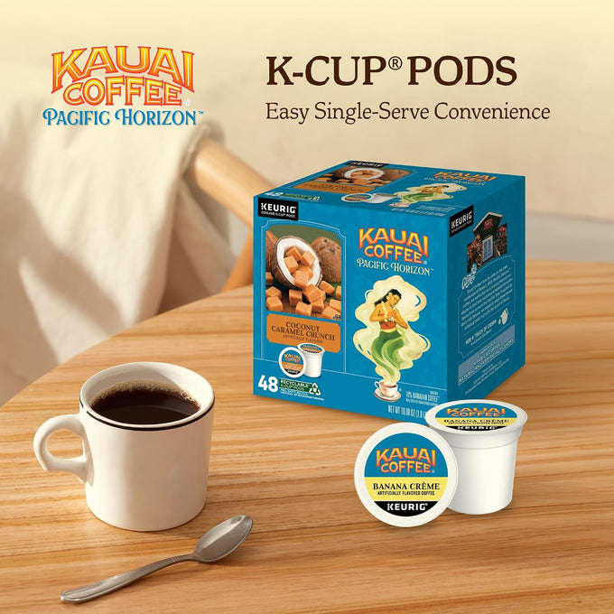 Kauai Coffee K-Cup Pods - Coconut Caramel Crunch, 48 K-Cup Pods