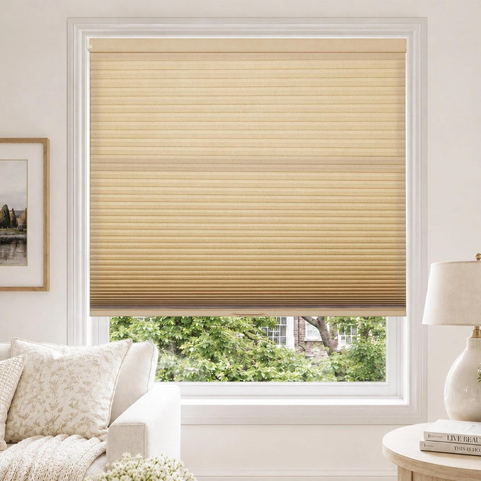 HESTIA No Drill Light Filtering Cellular Shades, Ivory, 38.5" W x 64" H