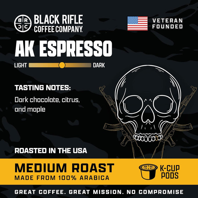 Black Rifle Coffee Medium Roast K Cup Coffee AK Espresso 50 Count