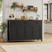 HORSTORS 55" W Buffet Cabinet with Storage, Kitchen Storage Cabinet, Black