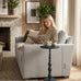 25" End Table, Art Deco Martini Side Table for Living Room, Black