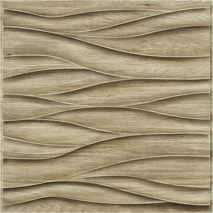 STICKGOO Wave 3D Wall Panels, White Marble, 19.7" x 19.7"