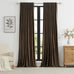 PRIMROSE Brown Velvet Curtains 108 inch Long for Living Room,Set of 2 Panels Blackout Rod Pocket Back Tab Window Treatment Room Darkening Heavy Decorative Curtains Drapes for Bedroom