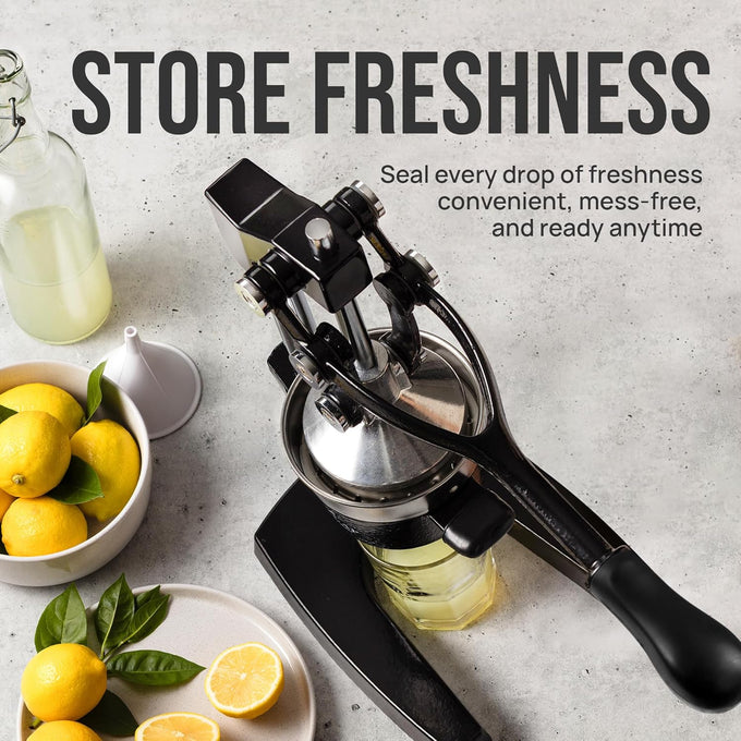 Zulay Kitchen Cast Iron Juicer, Orange Manual Juicer, Citrus Press, Black